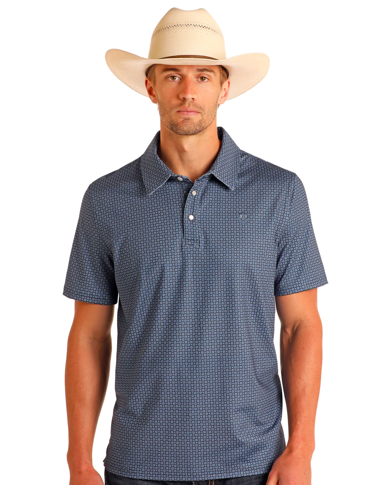 Panhandle Slim Geo Polo- Navy