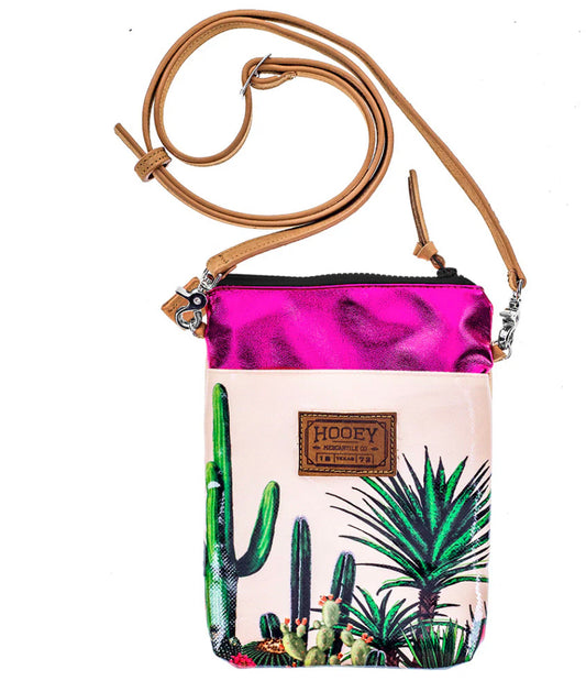"TERILINGUA" CREAM/GREEN CACTUS LANDSCAPE CROSSBODY PURSE