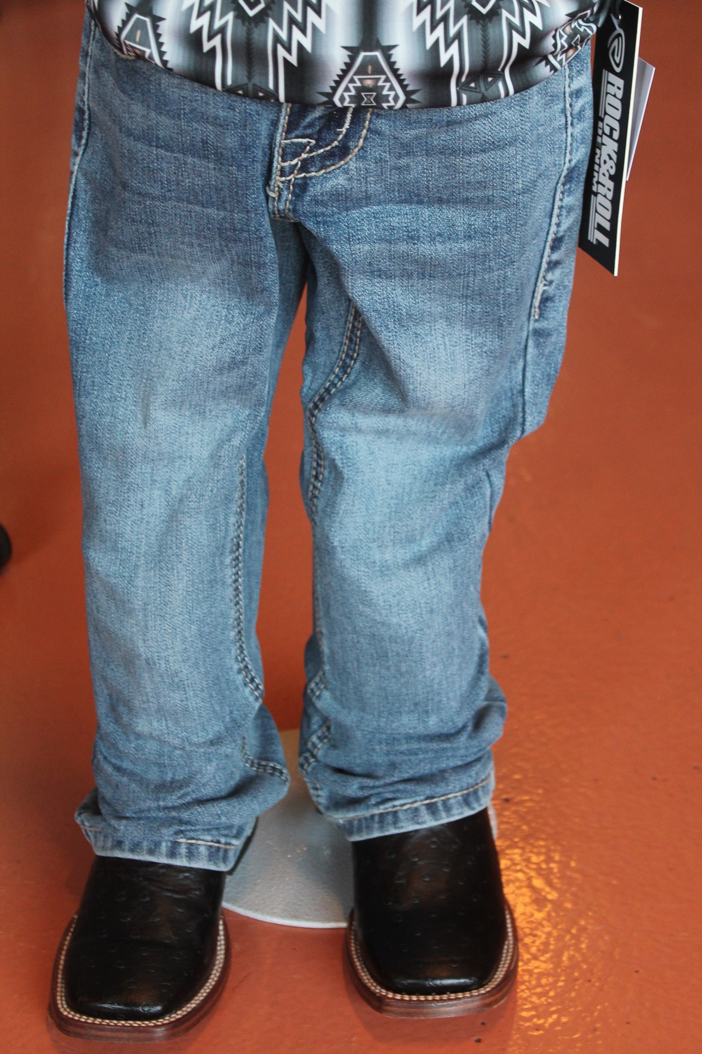 Boys Straight Embroidered Boot Cut Jeans