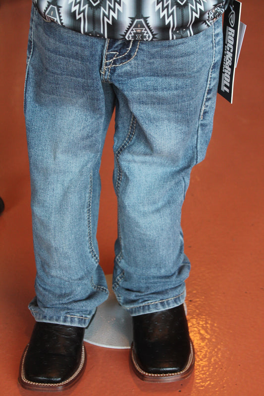 Boys Straight Embroidered Boot Cut Jeans