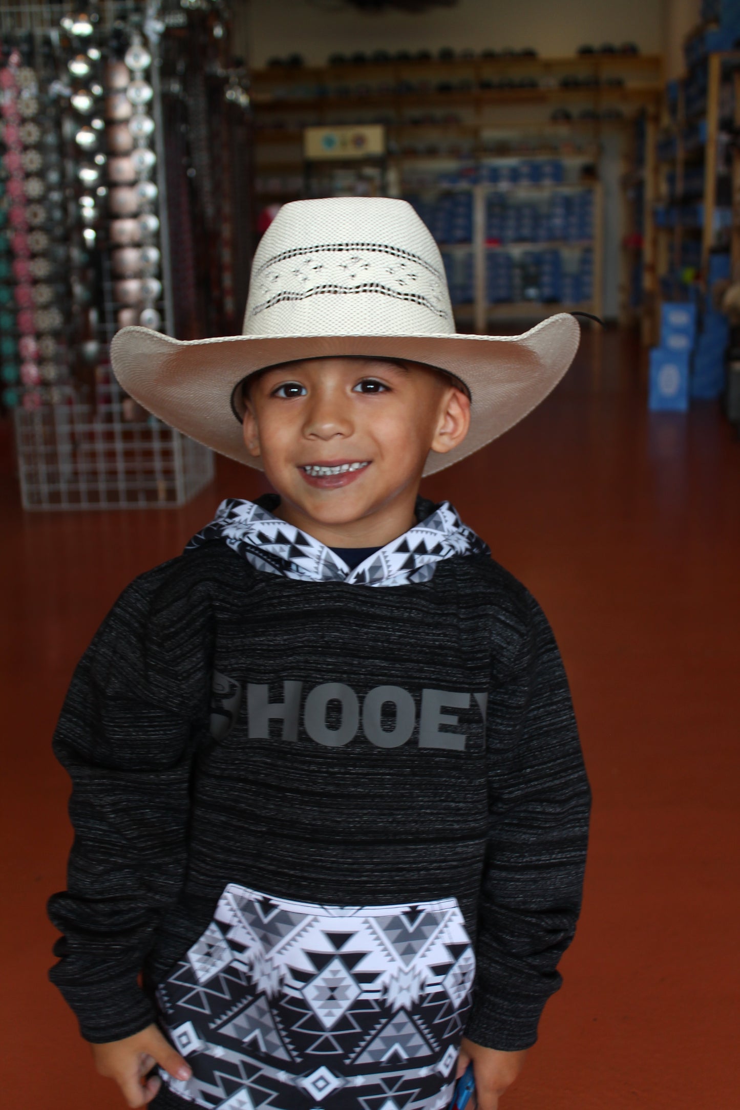 Hooey Youth Black Aztec Pullover