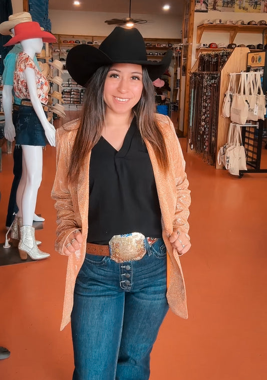 PANHANDLE WOMENS ORANGE IRIDESCENT BLAZER