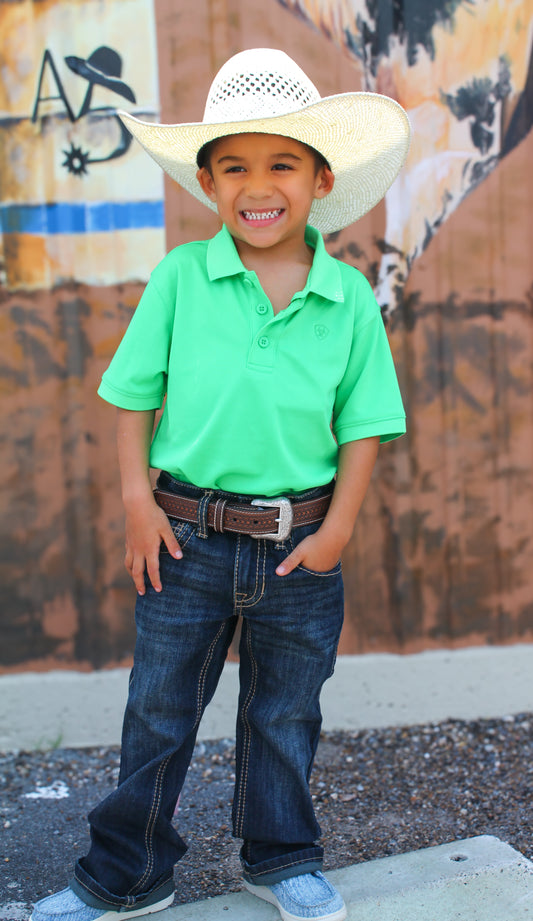 Ariat Boy's Tek Polo- Irish Green