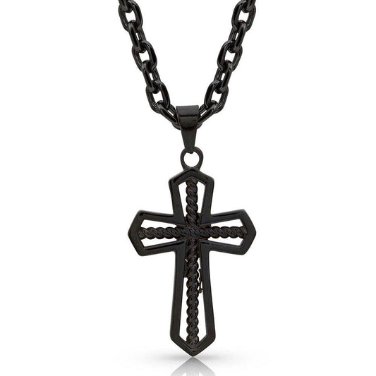 Montana Silversmiths Gunmetal Cross Necklace