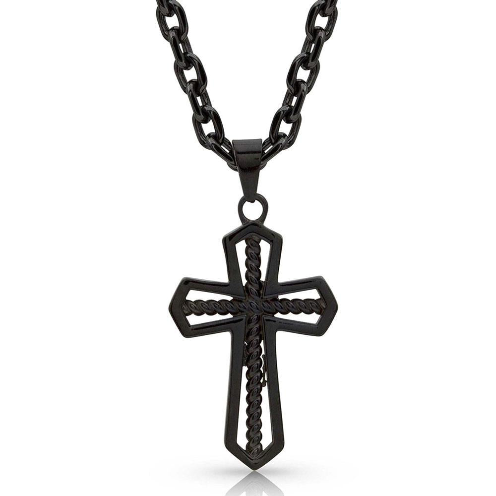 Montana Silversmiths Gunmetal Cross Necklace