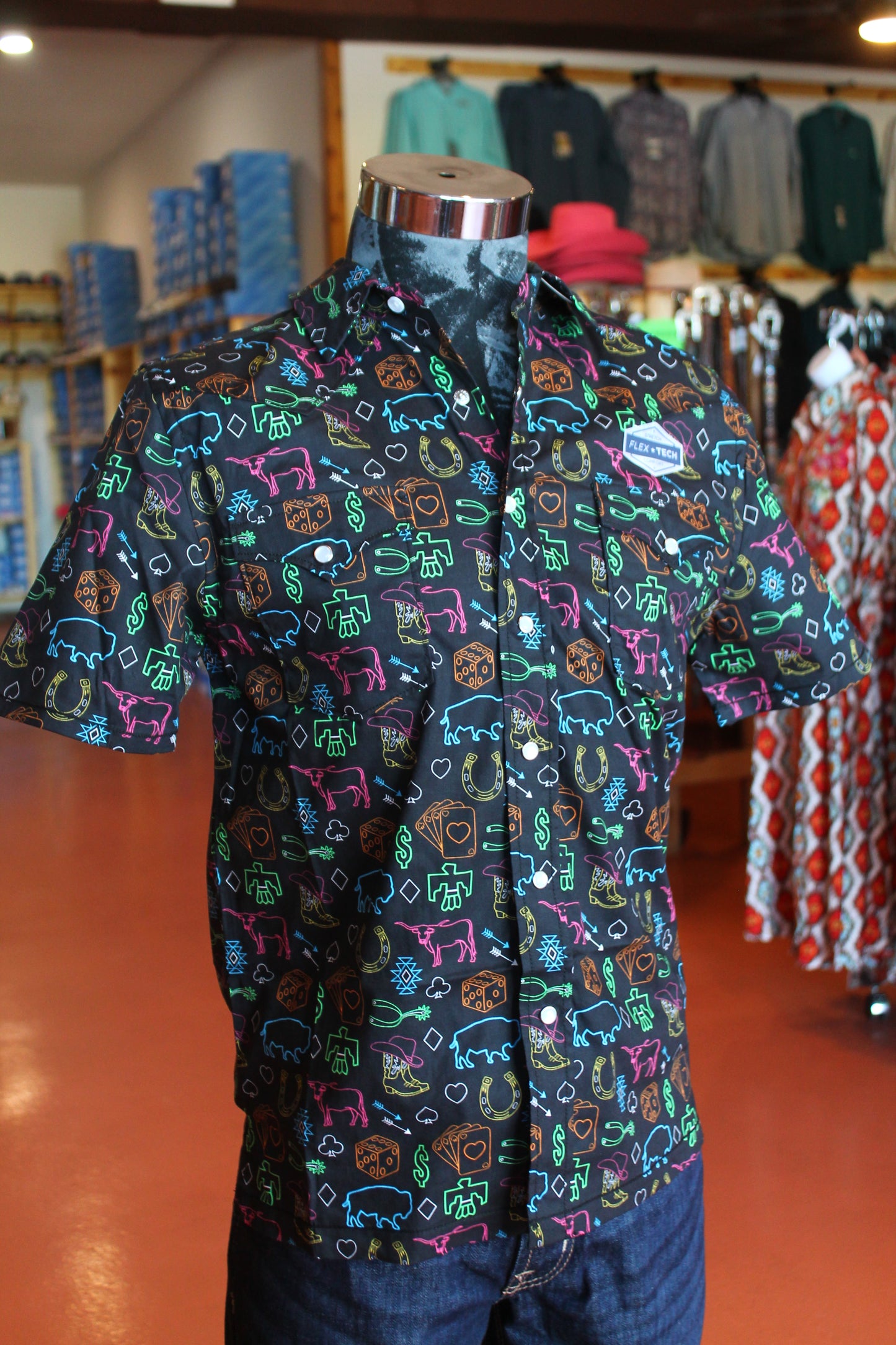 Panhandle Neon Cowboy SS Snap