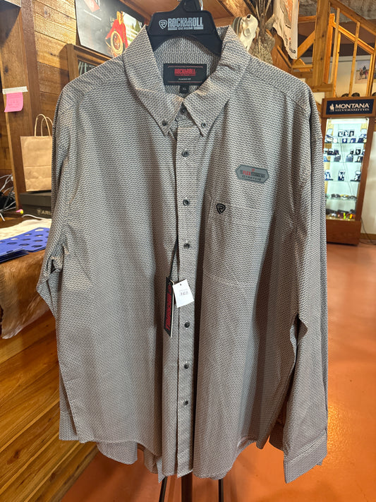 R&R Woven Brown Speckled LS