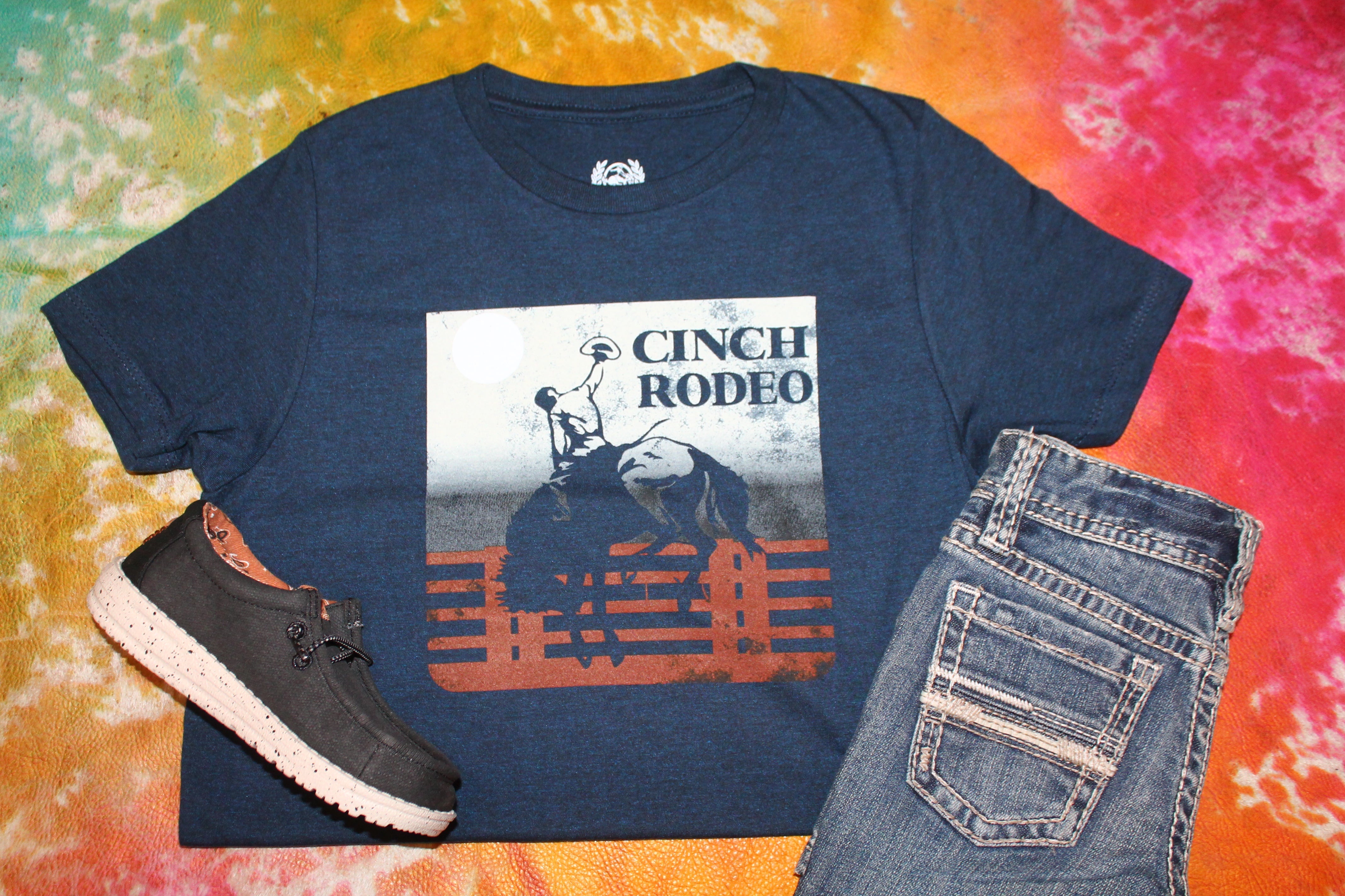 Cinch Rodeo Navy Tee- Youth – Triple A Farm & Ranch, LLC