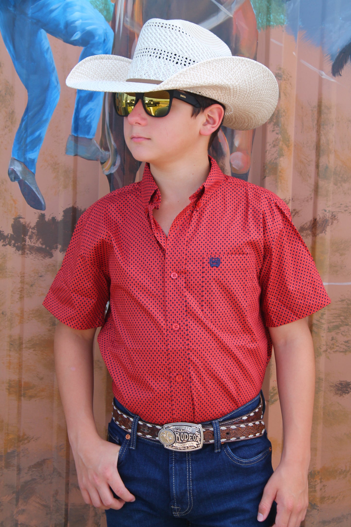 Cinch Boy’s Red Revival SS Button-up