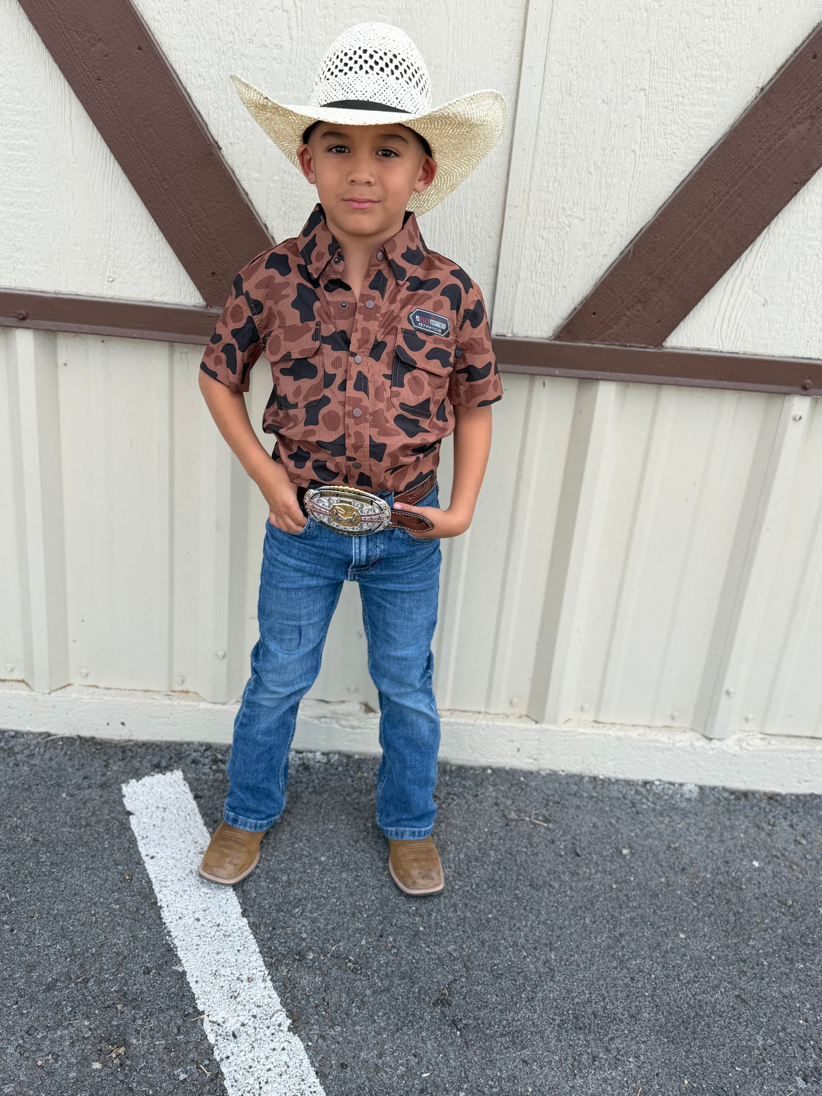 Rock & Roll Denim Boy's Camel Tek Snap Shirt 🤠
