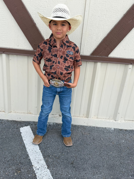 Rock & Roll Denim Boy's Camel Tek Snap Shirt 🤠