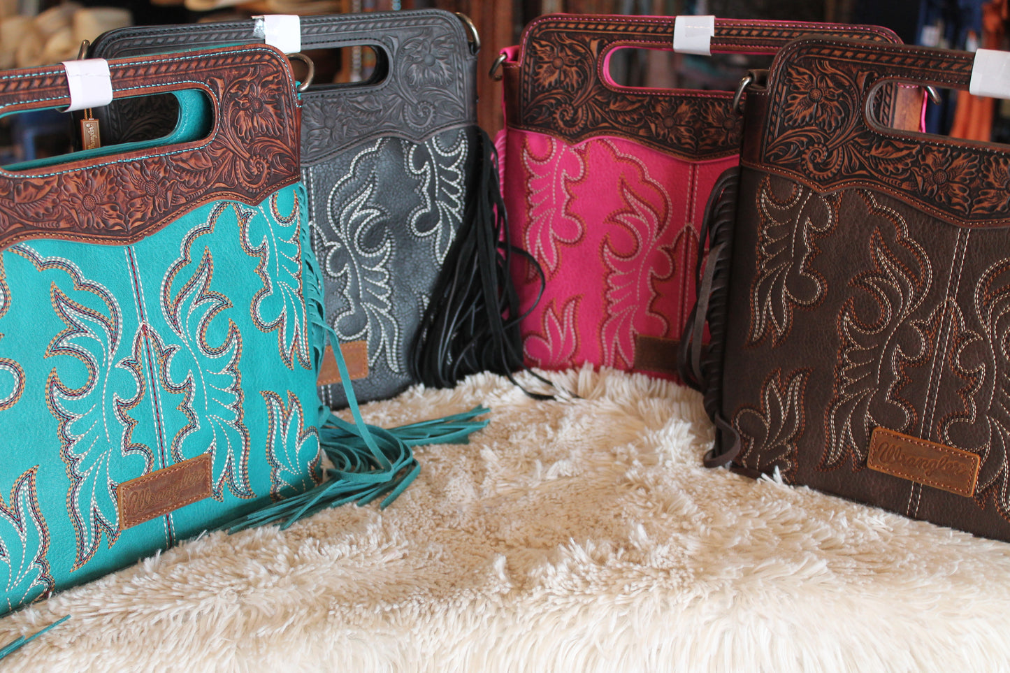 Wrangler Boot Stitch Fringe Crossbody