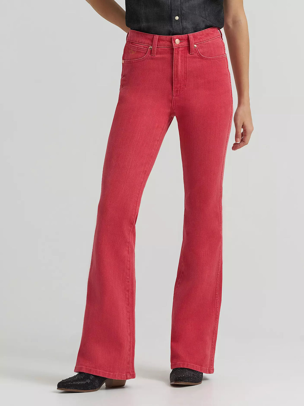 Women's Wrangler X Lainey Wilson's Red High-Rise Slim Fit Flare Jean 🤠