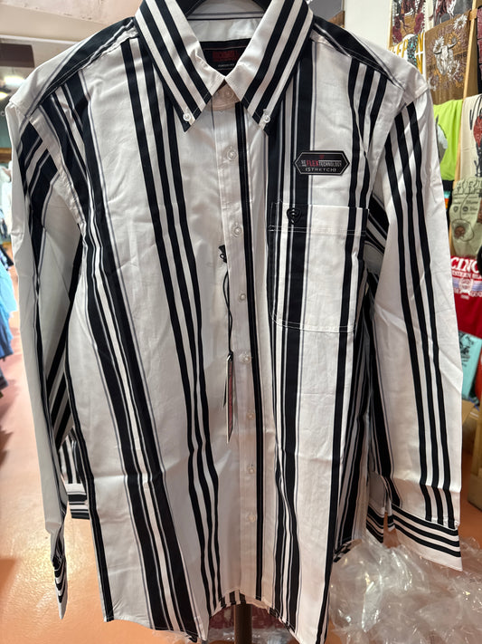 R&R Vintage Black & white Stripe printed