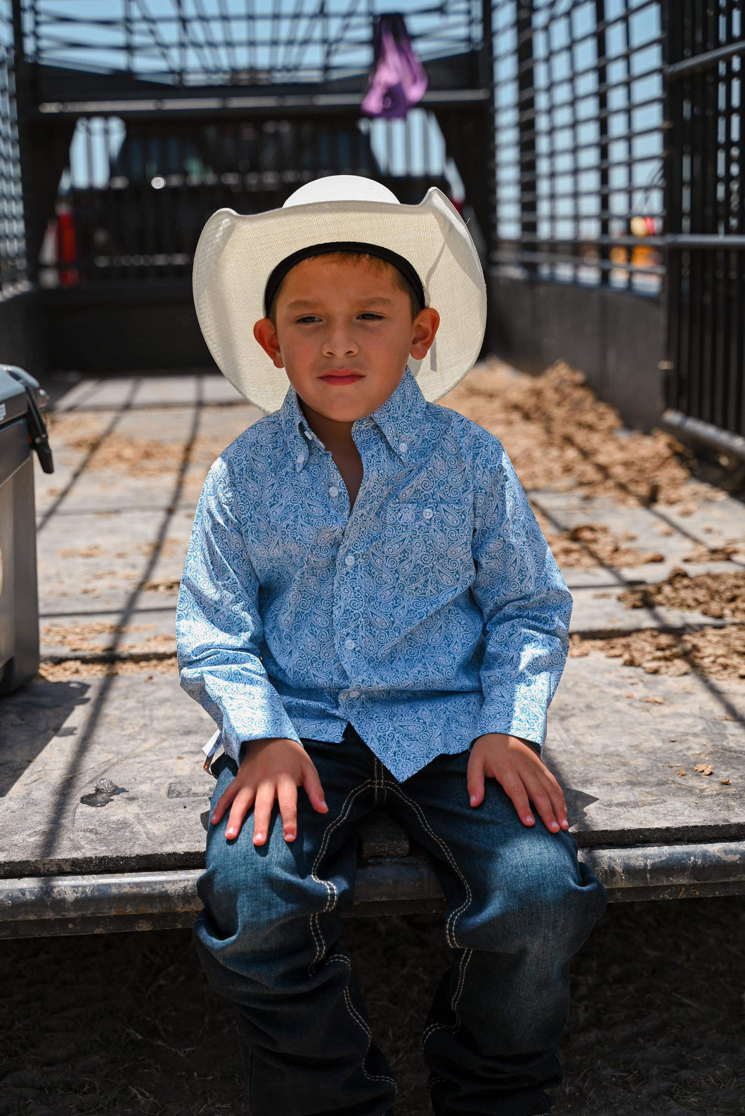 Wrangler Boys Paisley Blue LS