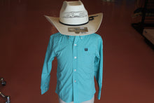 Load image into Gallery viewer, Cinch Boy&#39;s Light Blue Patterned Long Sleeve Shirt
