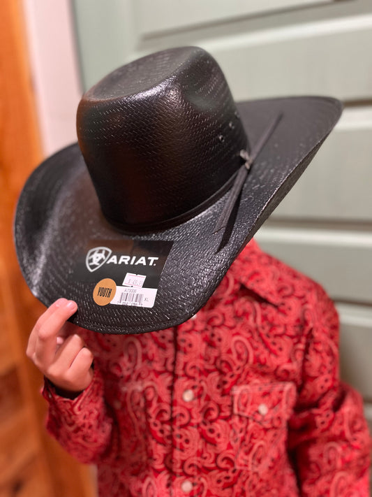 🤠YOUTH Ariat Black Straw Hat