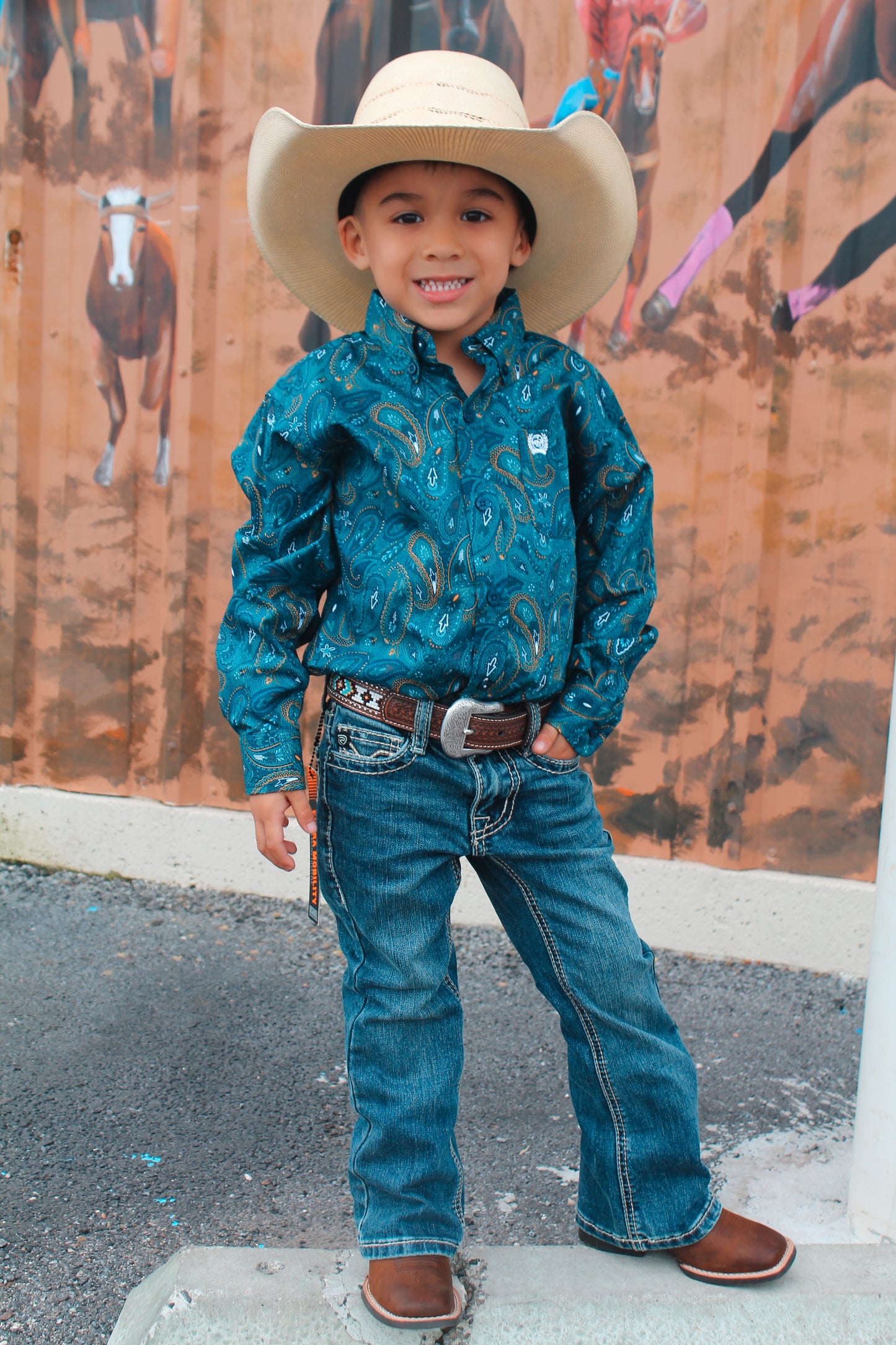 Cinch Baby Boy Feather Blue LS