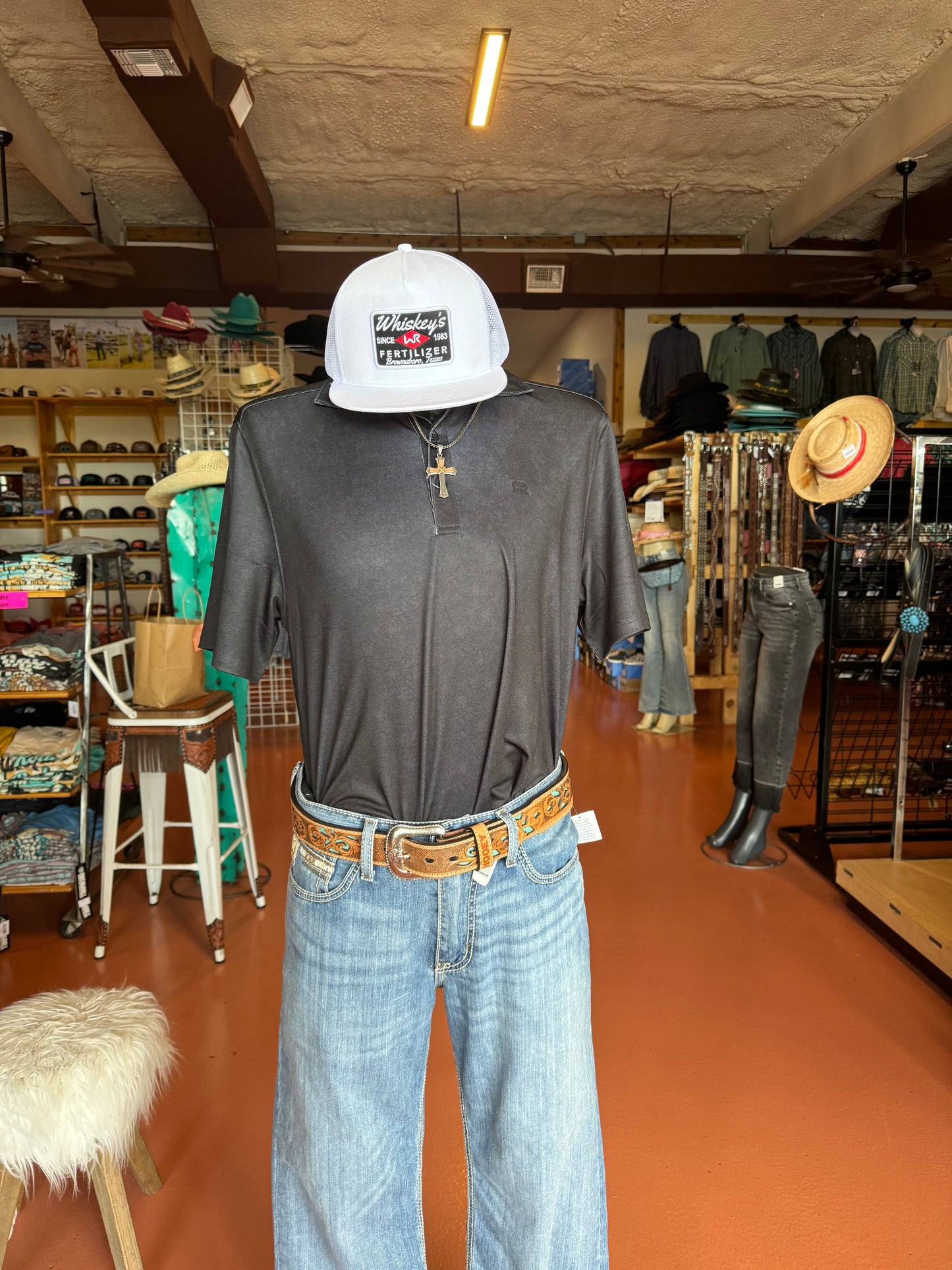 Cinch Men's Solid Black Arenaflex Polo