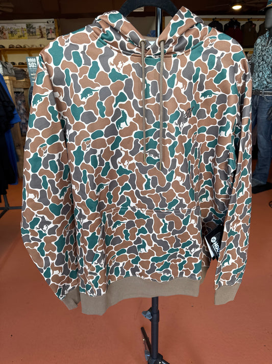Hooey legendary brown/green camo hoodie