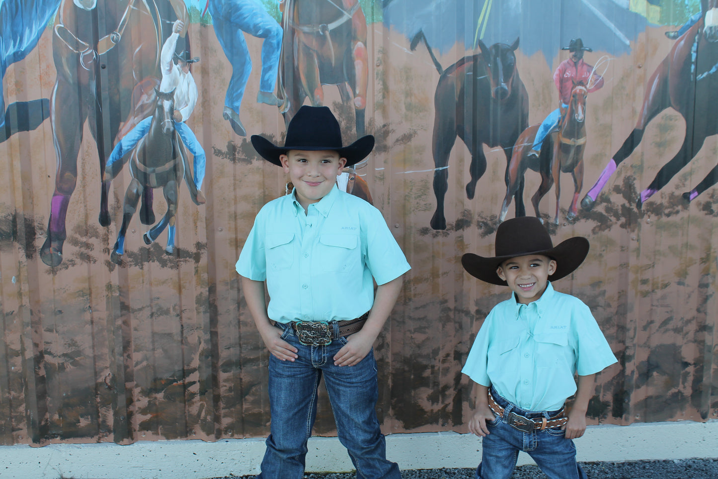 Boys Ariat Venttek Outbound SS- Aqua