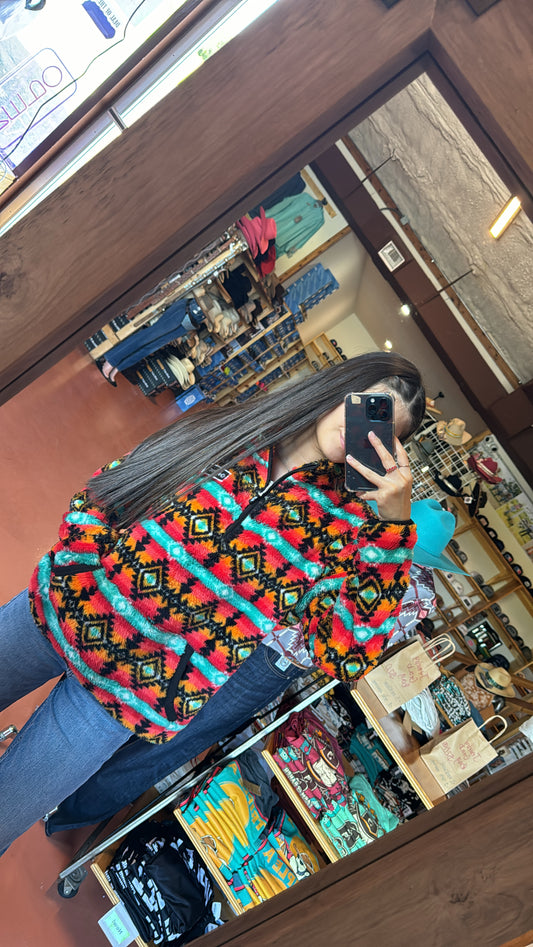 Hooey Sunrise Serape Fleece Pullover