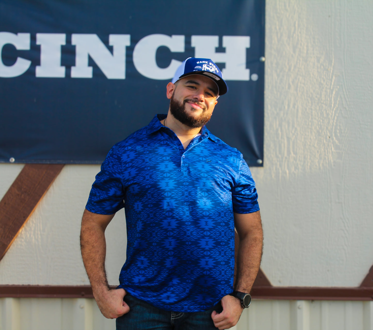 Cinch Arena Flex Polo- Aztec Royal