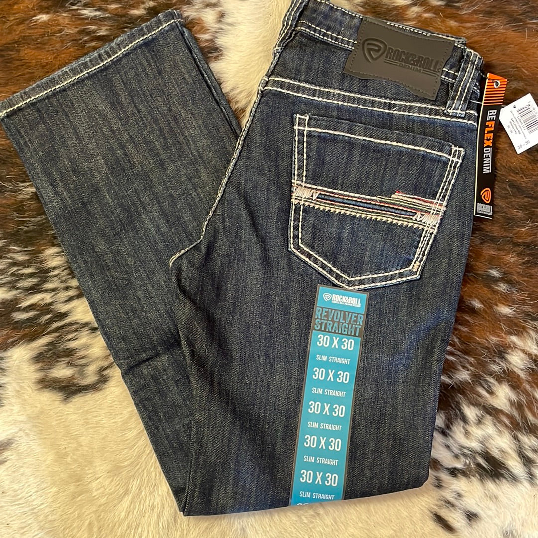 Rock&Roll Denim Straight Raised Revolver Straight Jeans - Dark Vintage