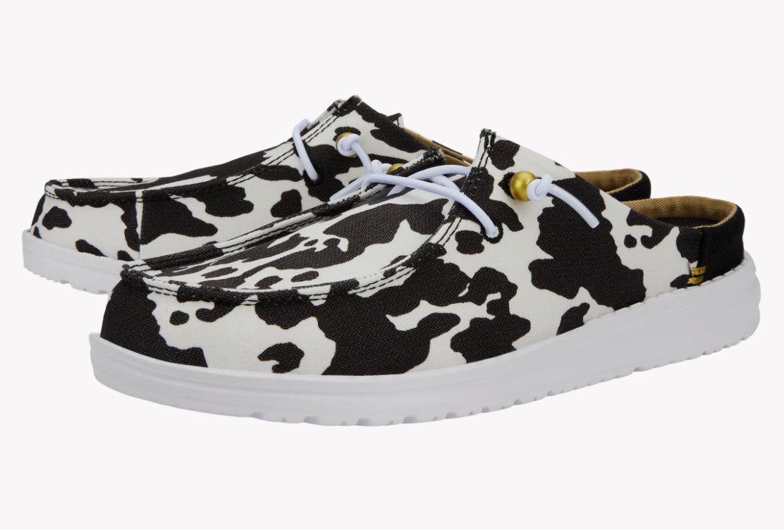 Wendy Slip Classic White/Black Cow Print