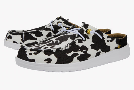 Wendy Slip Classic White/Black Cow Print