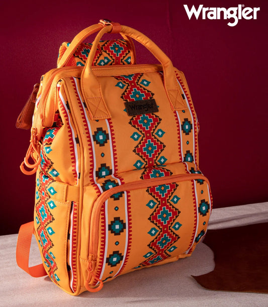 Wrangler Backpack- Orange Aztec