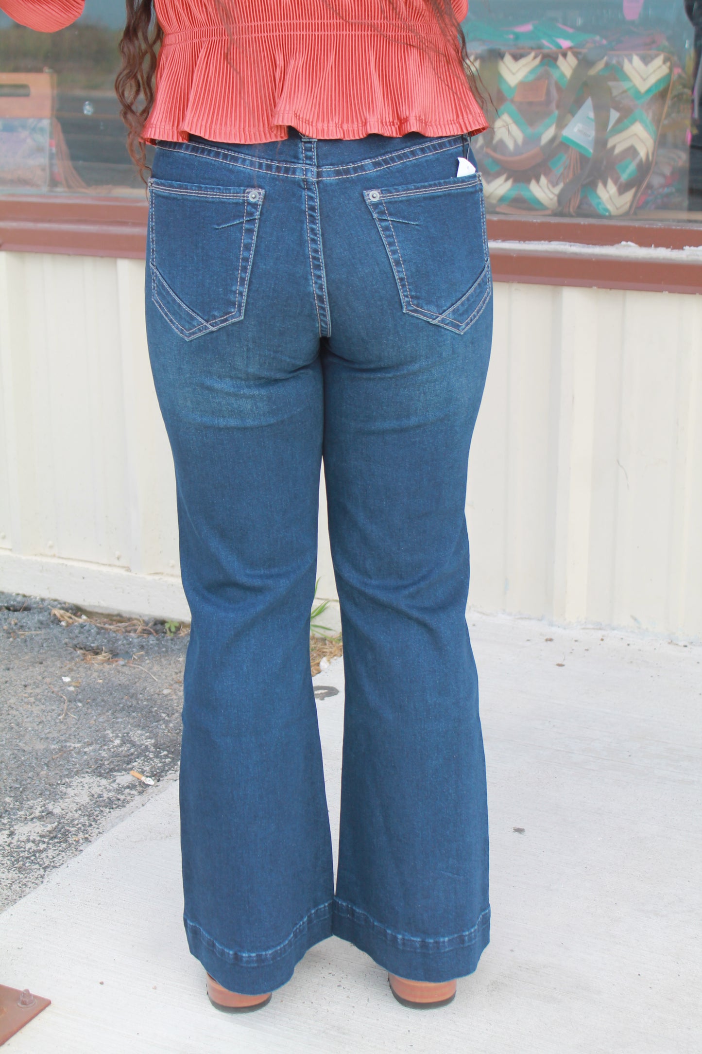 Rock&Roll Women's High Rise Dark Wash Trousers (Lea)