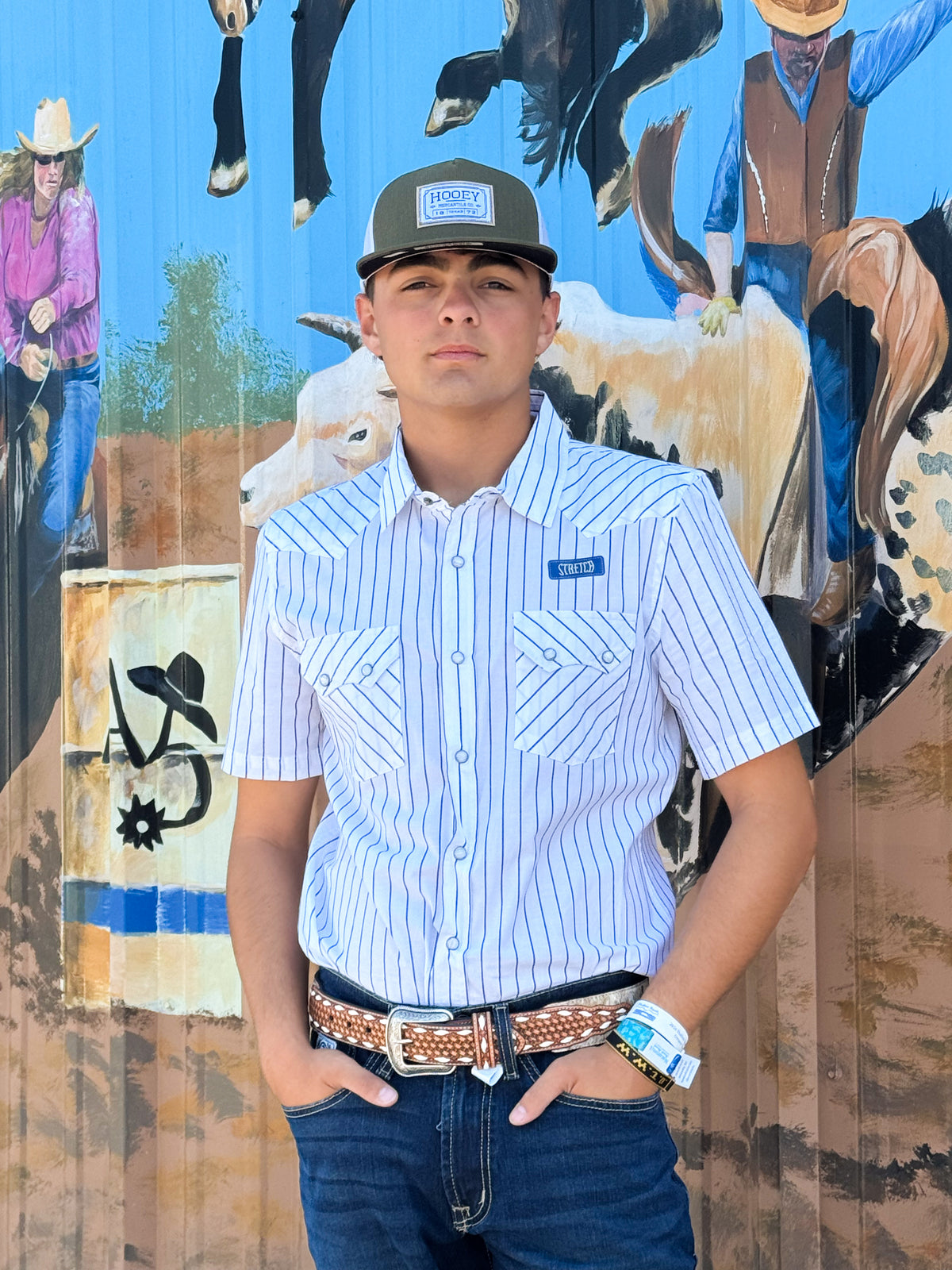 Panhandle Men's Short Sleeve Snap Shirt - Navy 🤠