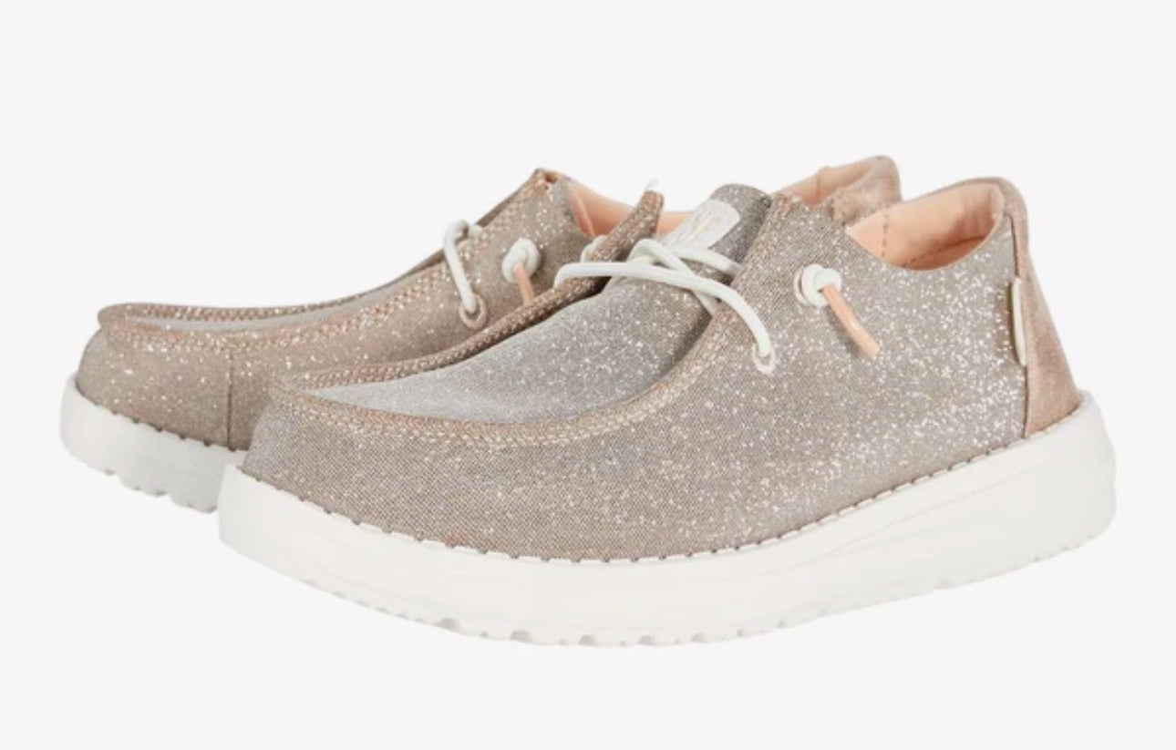 Wendy T Metallic Sparkle Rose Gold