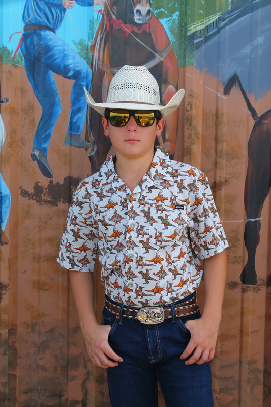 Cinch Boys Dino Camp SS Button-Up