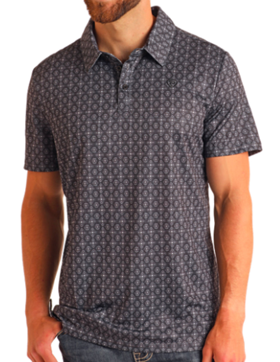 Rock&Roll Denim Geo Polo- Black