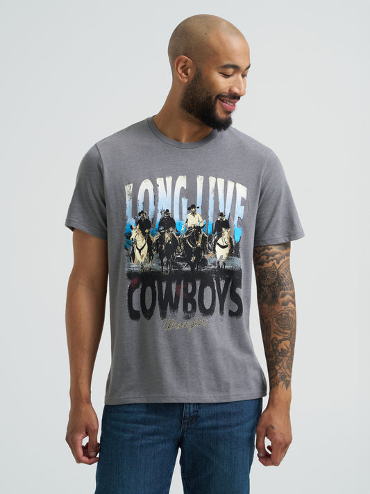 Wrangler Long Live Cowboys Tee- Western Grey