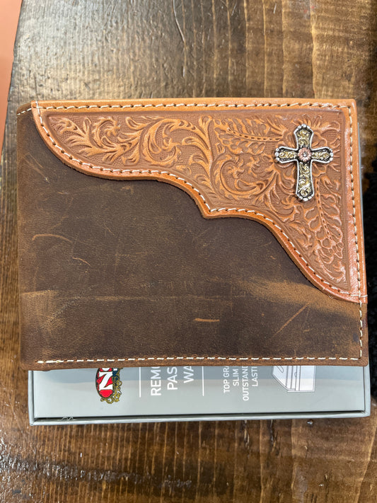 Leather Tooled Rodeo Bi fold Wallet