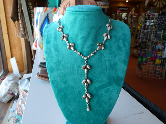 White horse Lariat Necklace