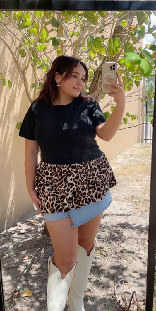 Leopard Babydoll Top