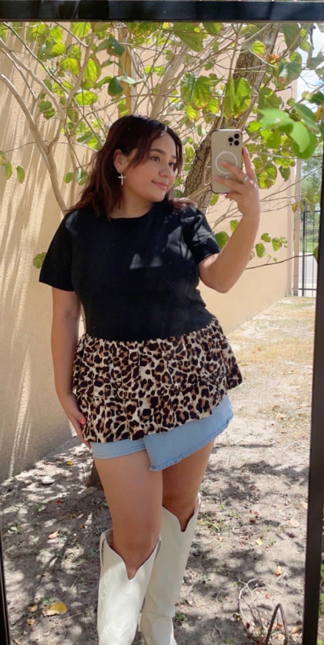 Leopard Babydoll Top