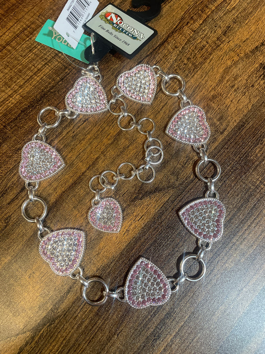 Girl's Pretty Heart Concho Belt