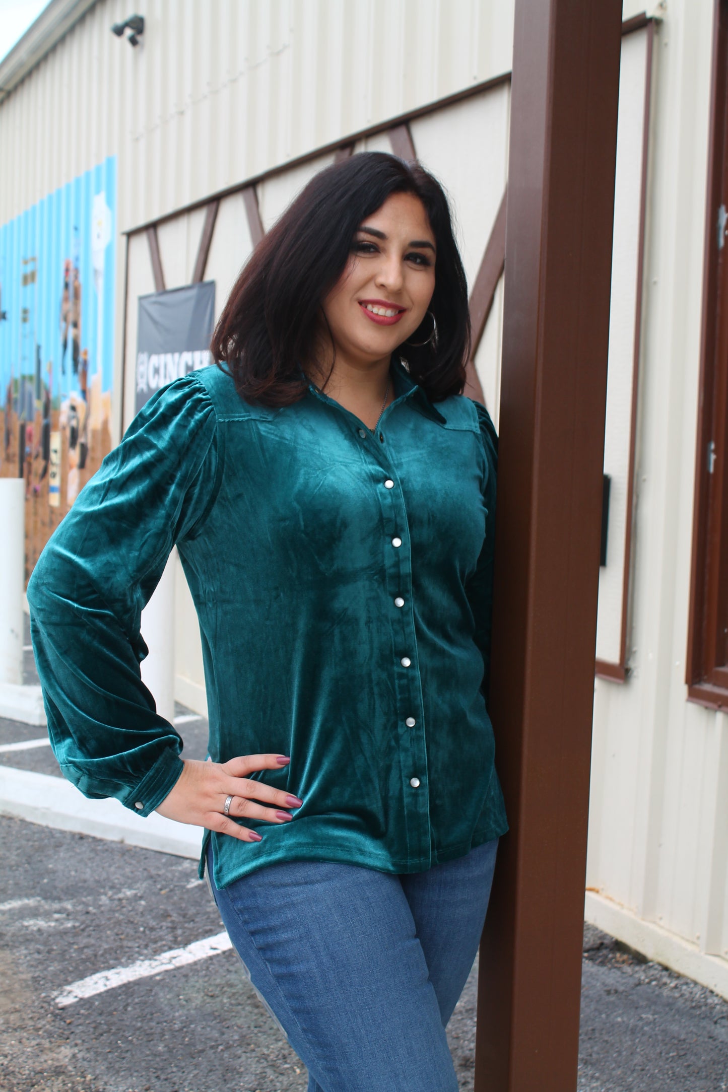 Women’s Velvet Teal Long Sleeve