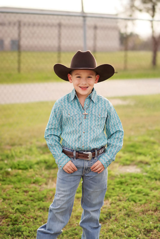 Boy's Wrangler 20X Diamond Teal LS