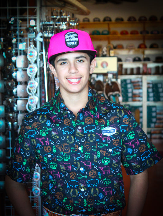 Panhandle Neon Cowboy SS Snap