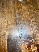 Load image into Gallery viewer, Twister Silver/Bronze Cross Necklace
