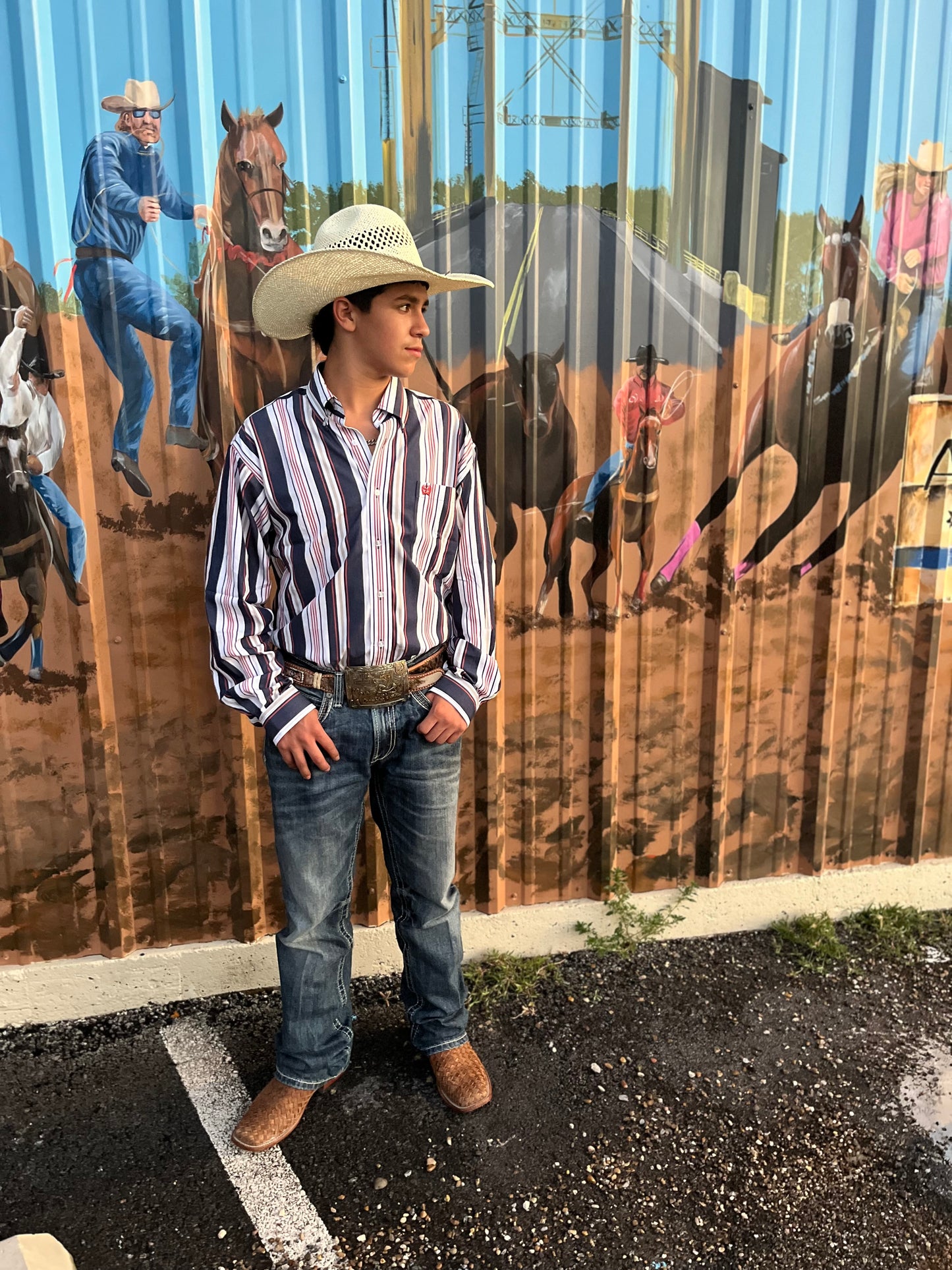 Men’s RWB Stripe L/S Button-up