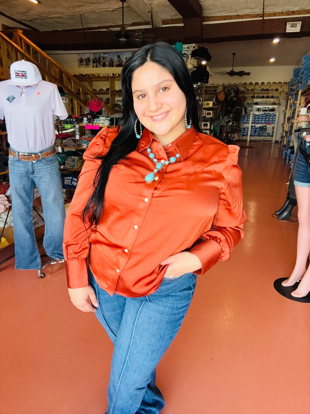 Wrangler Women's Rust Button-up