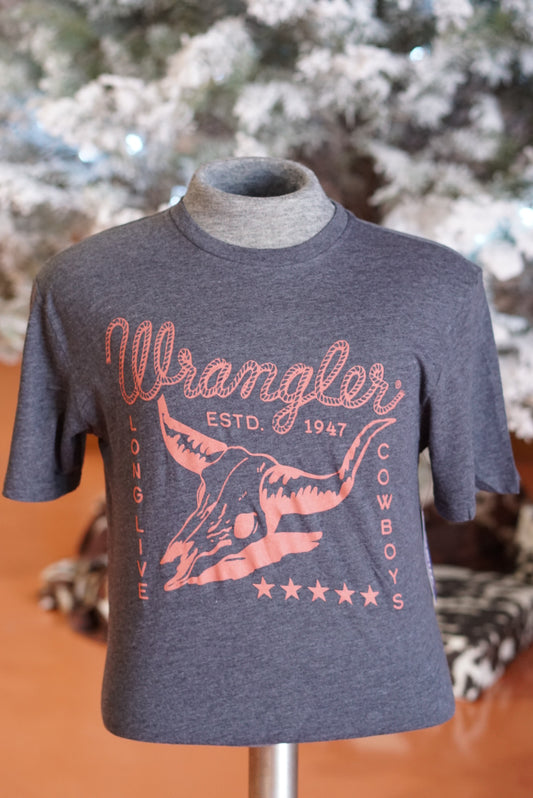 Wrangler Long Live Cowboys Skull Head Tee
