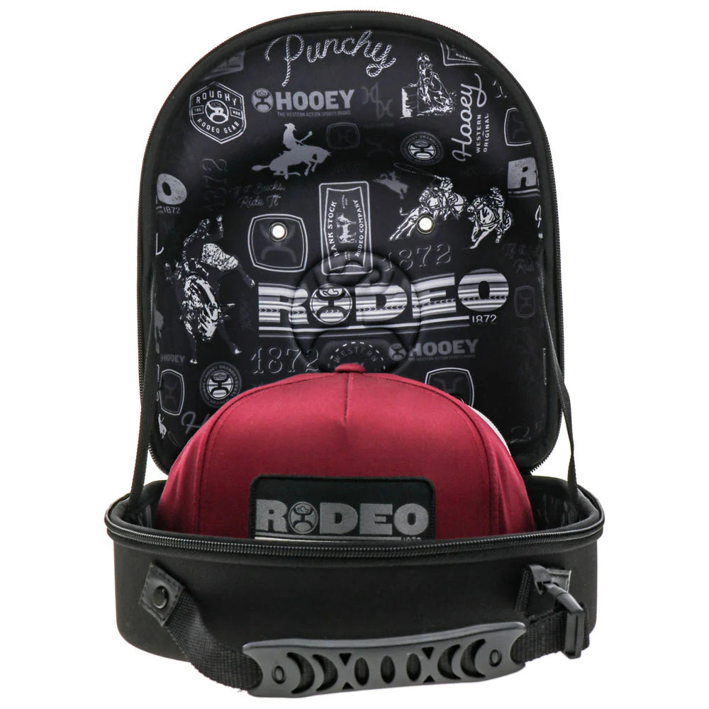 LARGE CAP CARRIER - BLACK W/HOOEY RODEO PATTERN INTERIOR